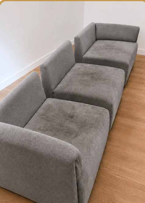Sofá modular antes da higienização